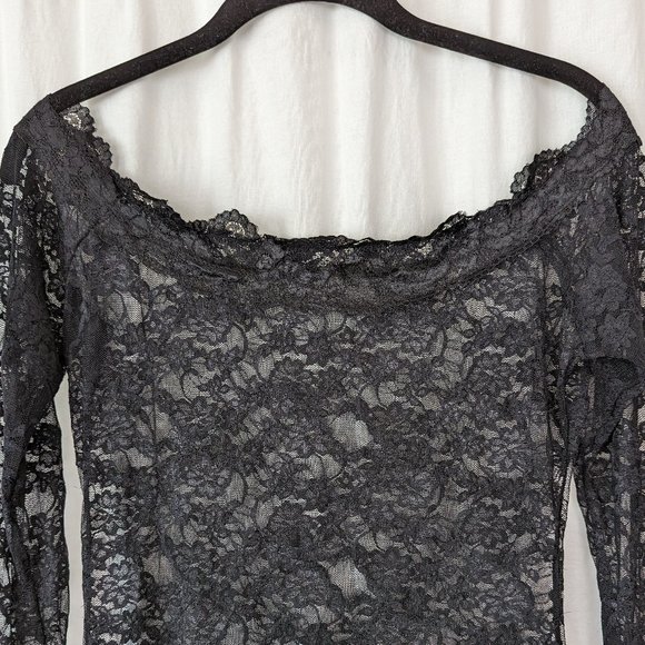 LINGERLOVE Black Baby Doll Lace Chemise Size Medium - Picture 7 of 11